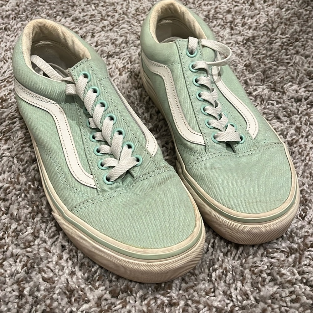 Mint Green Old Skool Vans - LIGHTLY USED